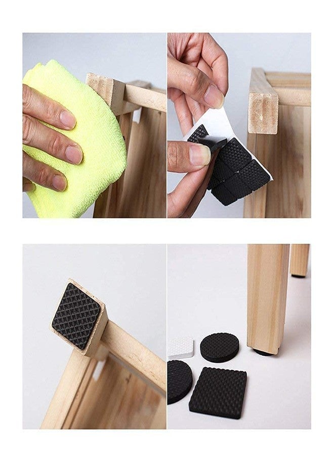 Prostuff.in® Self Adhesive, Non Slip Square Floor Protector Furniture Pads for Sofa, Chair, Cupboard Noise Insulation for Floor Home Assessors (Large Size: 4.5 Cm), Black Color 12 Pcs - Image 4